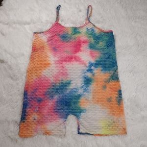 AQ Sports Tie Dye Short Romper Women's Size 3X